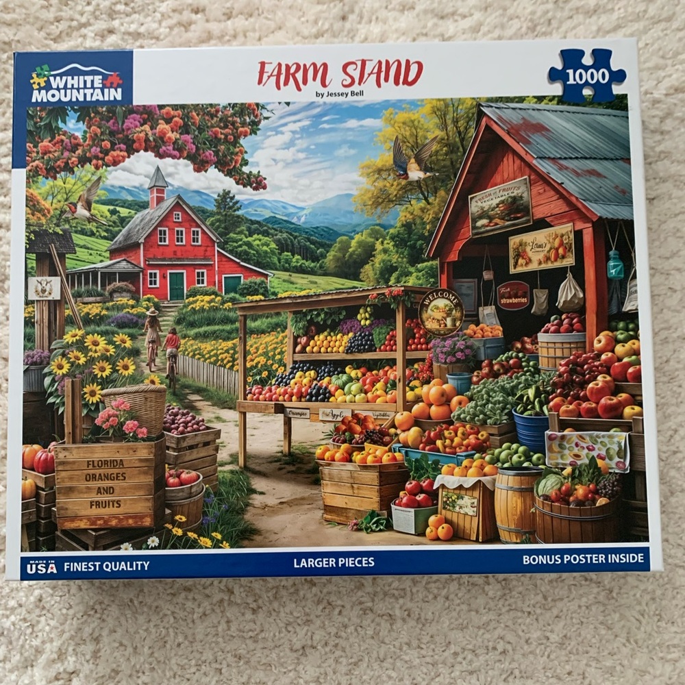 White Mountain Farm Stand Puzzle - Vibrant Colors